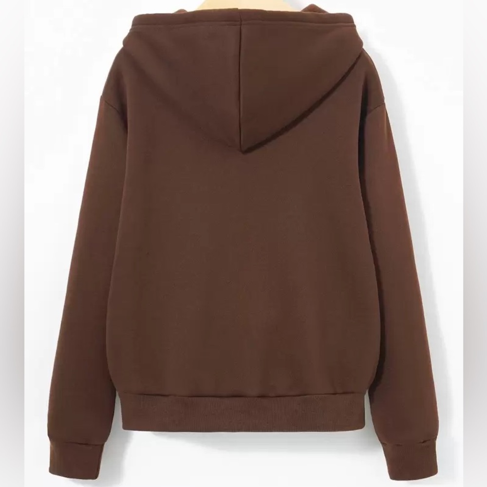 SHEIN Brown Rhinestone Skeleton Hoodie - Picture 2 of 3